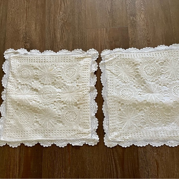 Crochet Lace Throw Pillows 17/18 Inches - Picture 6 of 7